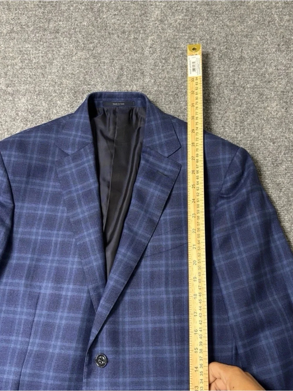 Ermenegildo Zegna Men’s Blue Checkered Wool Blazer Sz 7-50R